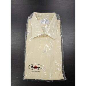 Vintage Penneys Penn Prest Shirt Mens 16 32-33 Yellow Long Sleeve Dress 60s